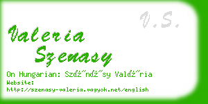 valeria szenasy business card